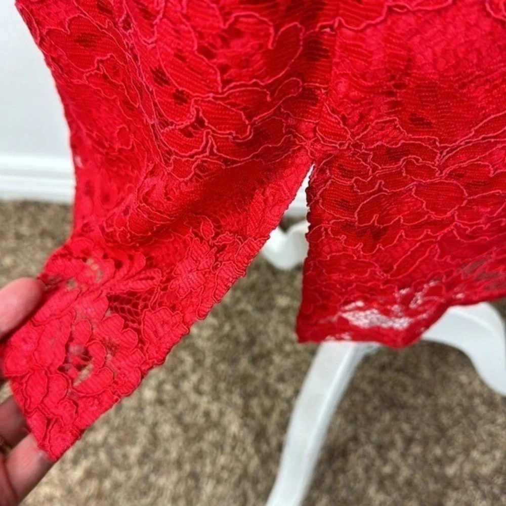 Yumi Kim Dress‎ Women's L Red Lace Save The Date New Bodycon - Picture 6 of 12